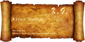 Kircz Ibolya névjegykártya
